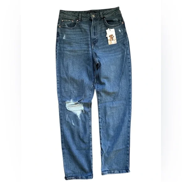 Sincerely Jules Distressed High-Rise Mom Jeans Size 11/30 NWT - Picture 1 of 12